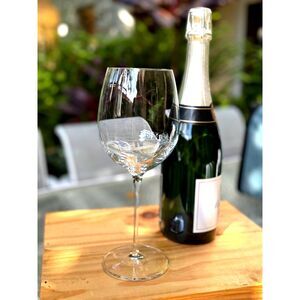 Tiffany & Co Red Wine Clear Crystal Glass Size 9.75"